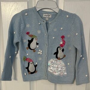Savannah Kids' Light Blue Penguin Sweater